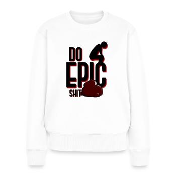 Epic - Frauen Premium Bio Pullover - Weiß - Vorne - Julia (174cm)