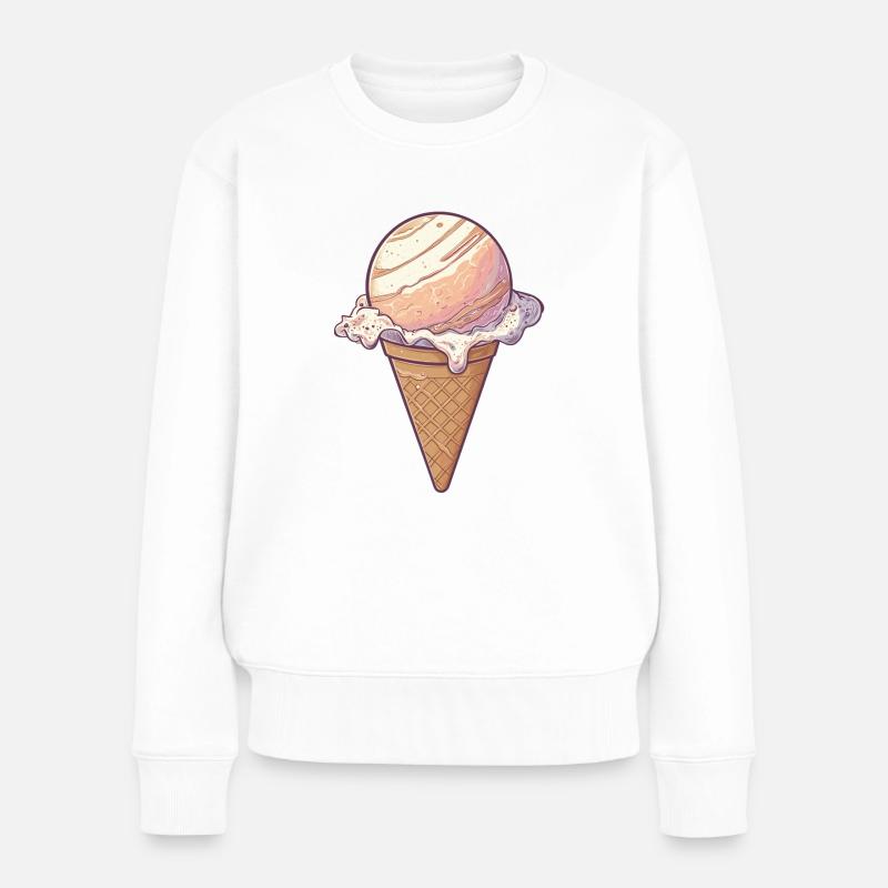 Eis-Planet Jupiter - Frauen Premium Bio Pullover - Weiß
