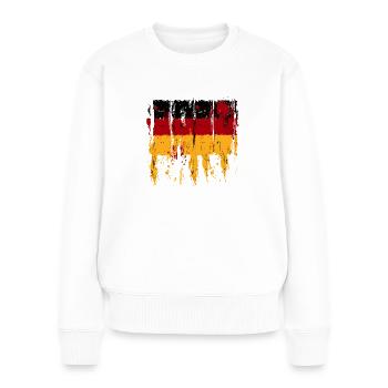 Drapeau Allemagne Drapeau allemand utilisé look home - Pull Premium bio Femme - blanc - Devant - Julia (174cm)