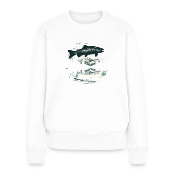 Fische Korallen Meer Ozean Meeresleben Tiere - Frauen Premium Bio Pullover - Weiß - Vorne - Julia (174cm)