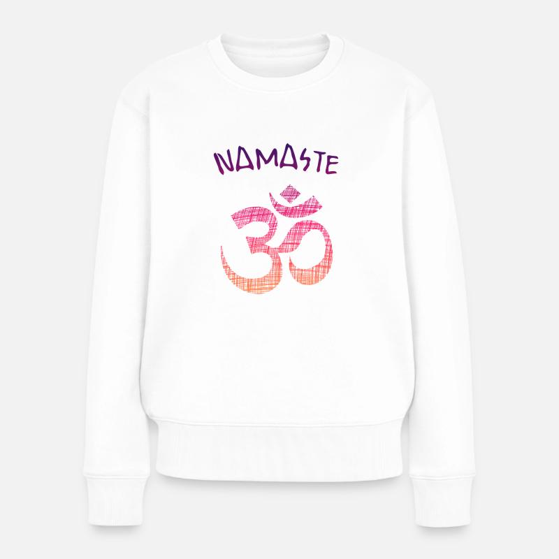 Yoga Namaste - Frauen Premium Bio Pullover - Weiß