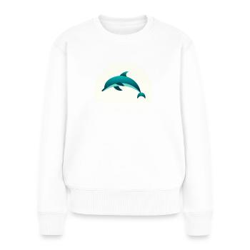 Delfin im Sprung - Frauen Premium Bio Pullover - Weiß - Vorne - Julia (174cm)