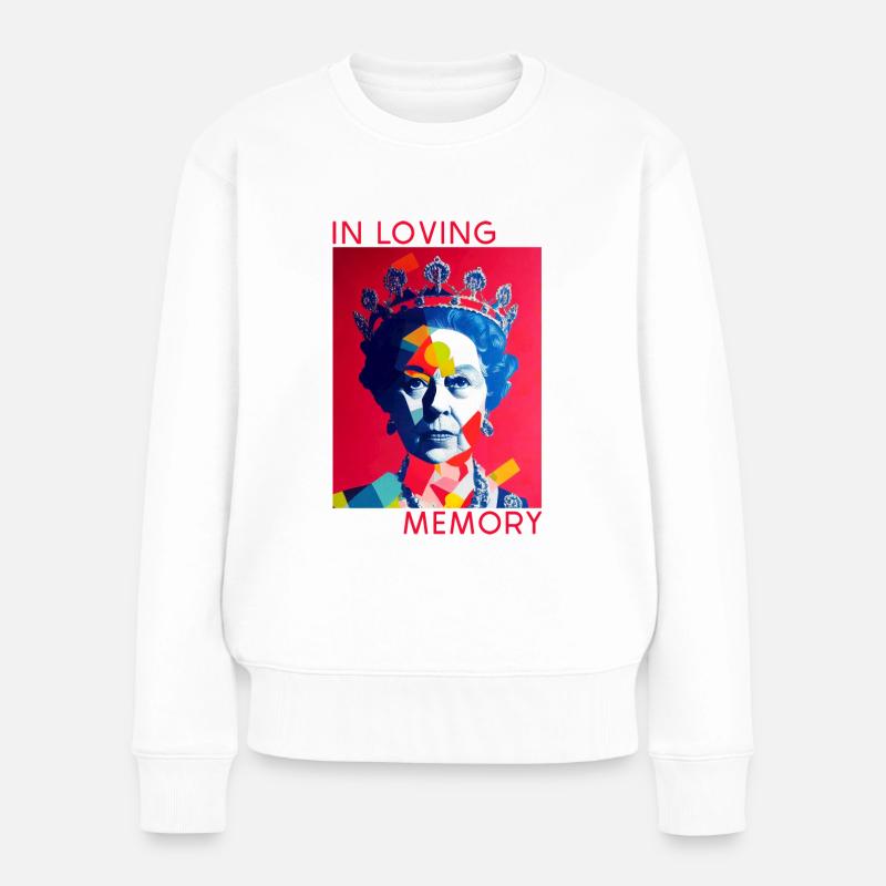 In Erinnerung an Queen Elizabeth - Frauen Premium Bio Pullover - Weiß