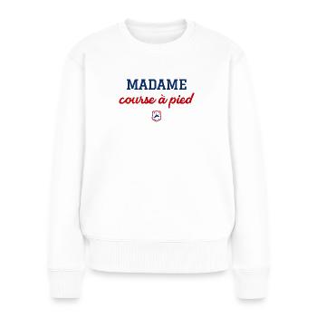MADAME course à pied - Pull Premium bio Femme - blanc - Devant - Julia (174cm)