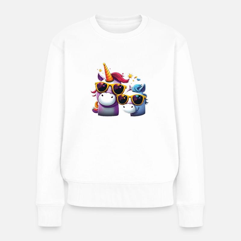 Einhorn Sommer Einhörner Festival Einhornshirt - Frauen Premium Bio Pullover - Weiß