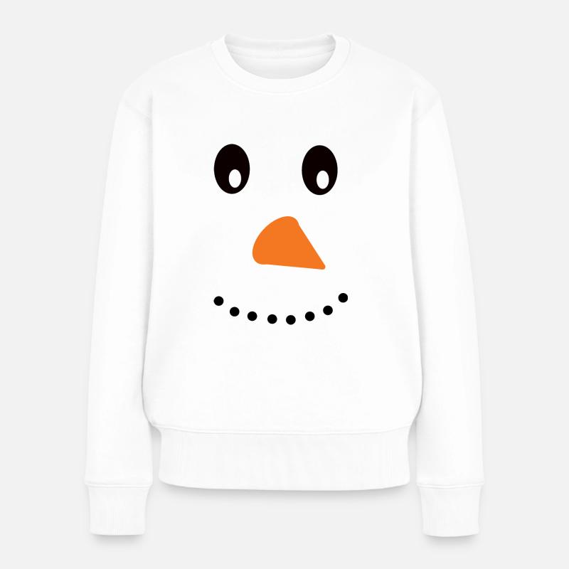 Schneemann - Frauen Premium Bio Pullover - Weiß