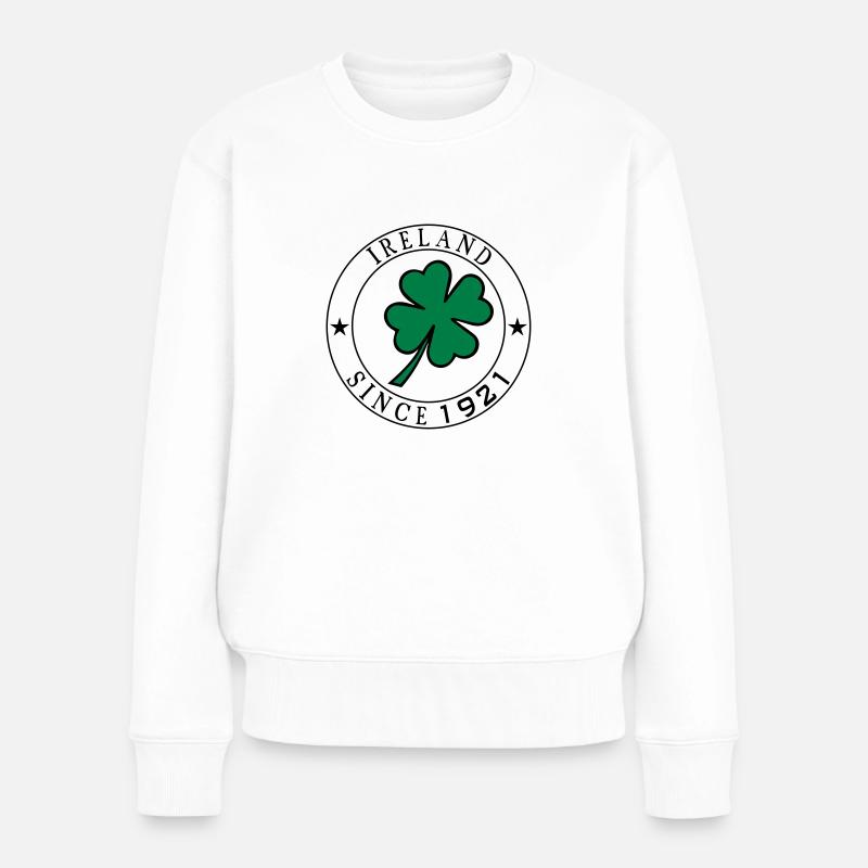 Ireland Shamrock - Frauen Premium Bio Pullover - Weiß