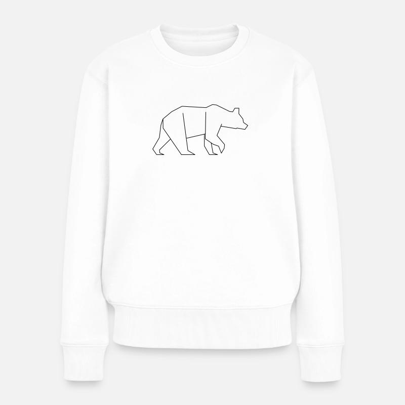 Bär - Frauen Premium Bio Pullover - Weiß