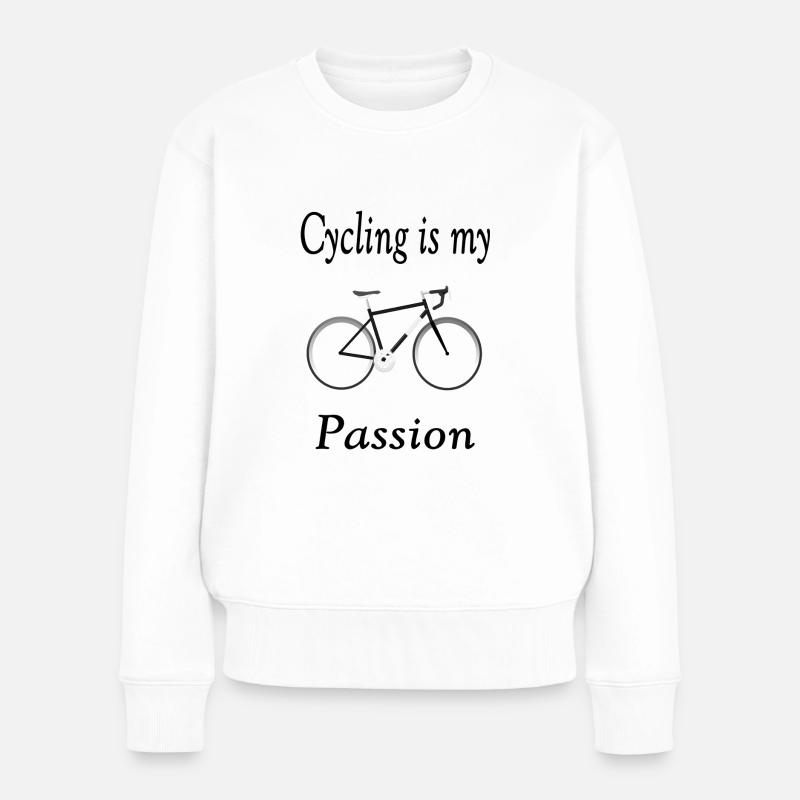 Cycling is my passion - Frauen Premium Bio Pullover - Weiß