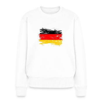 Drapeau Allemagne Drapeau allemand utilisé look home - Pull Premium bio Femme - blanc - Devant - Julia (174cm)