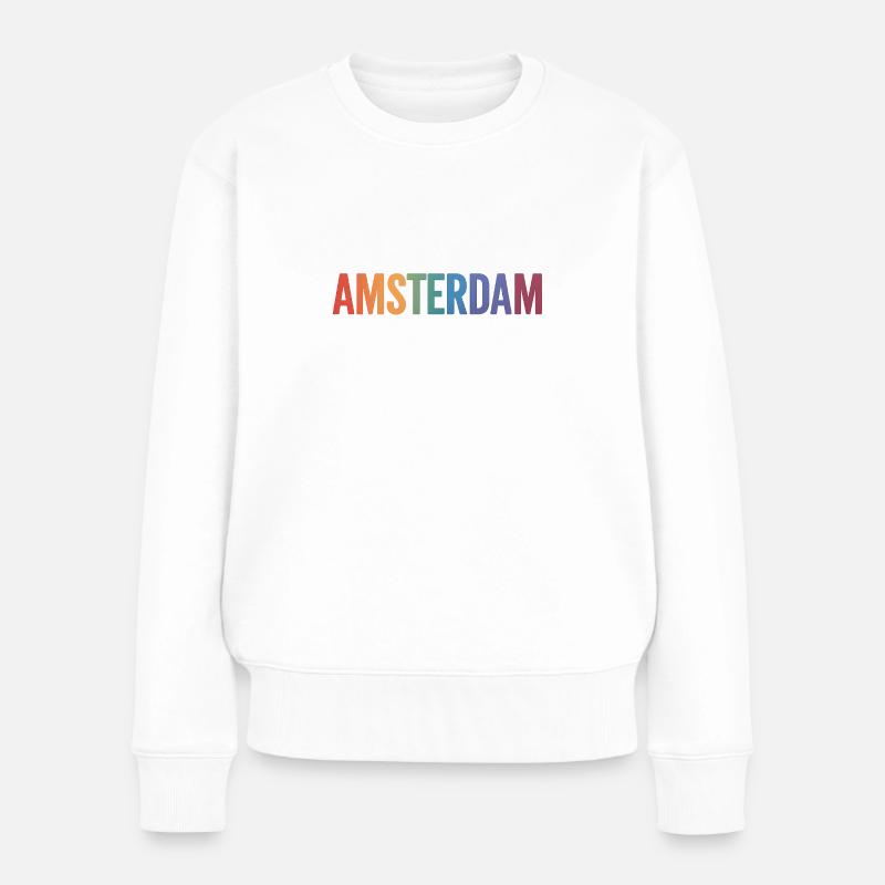 AMSTERDAM - Frauen Premium Bio Pullover - Weiß