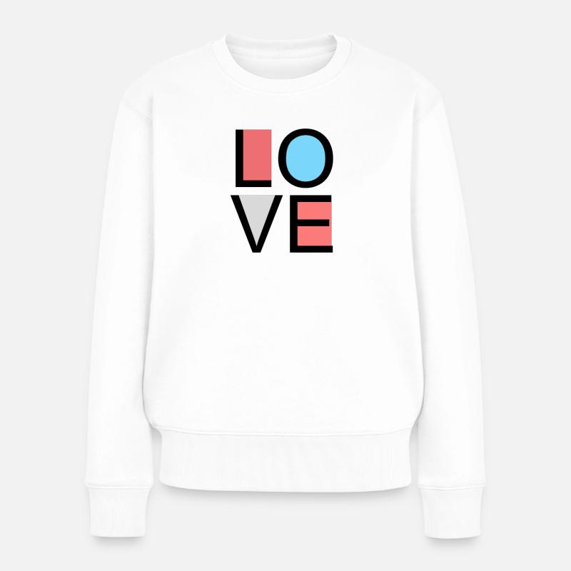 amour - Pull Premium bio Femme - blanc