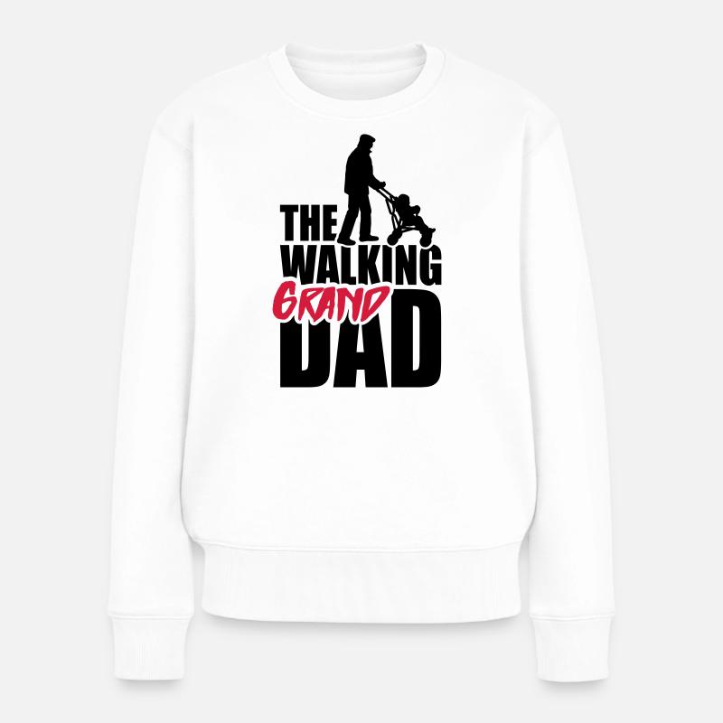 The walking (grand) dad - grandad - Frauen Premium Bio Pullover - Weiß