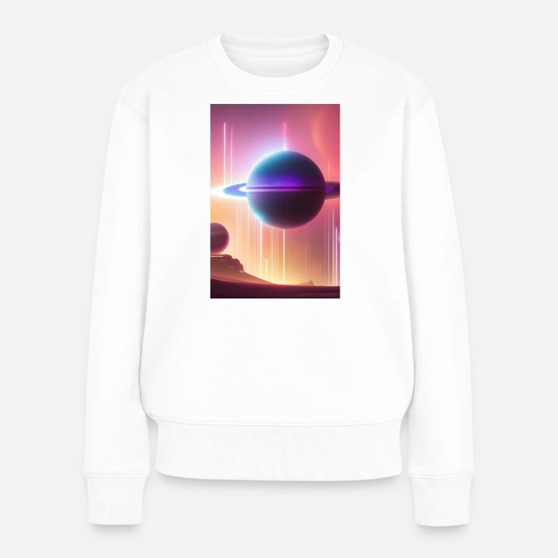 Weltall, Planeten - Frauen Premium Bio Pullover - Weiß