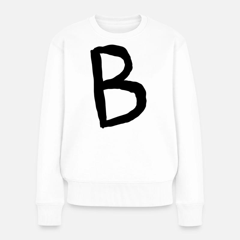 Buchstaben B - Frauen Premium Bio Pullover - Weiß
