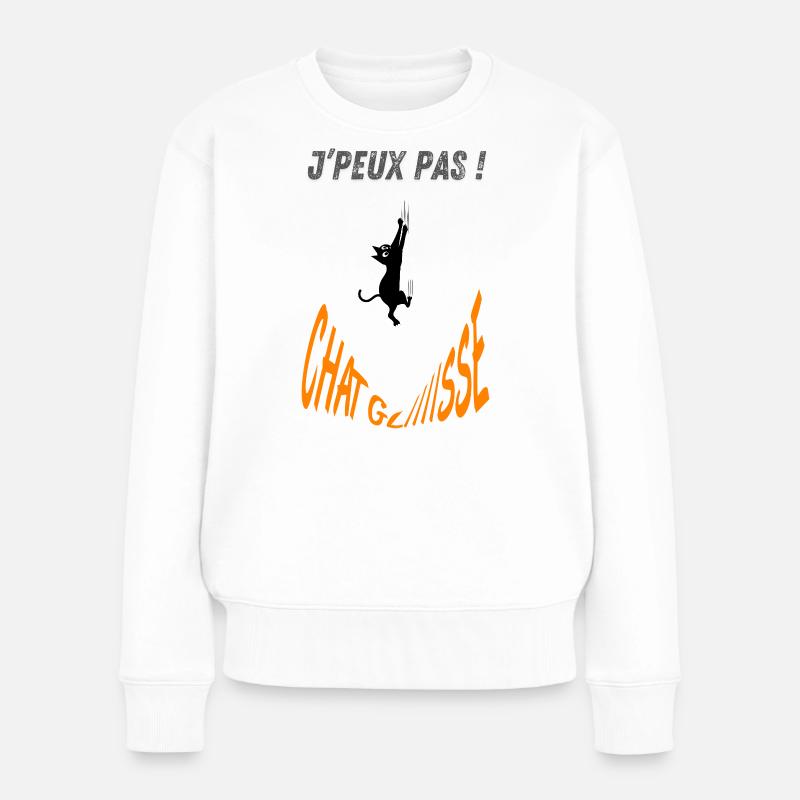 J'peux pas chat glisse ! - Pull Premium bio Femme - blanc