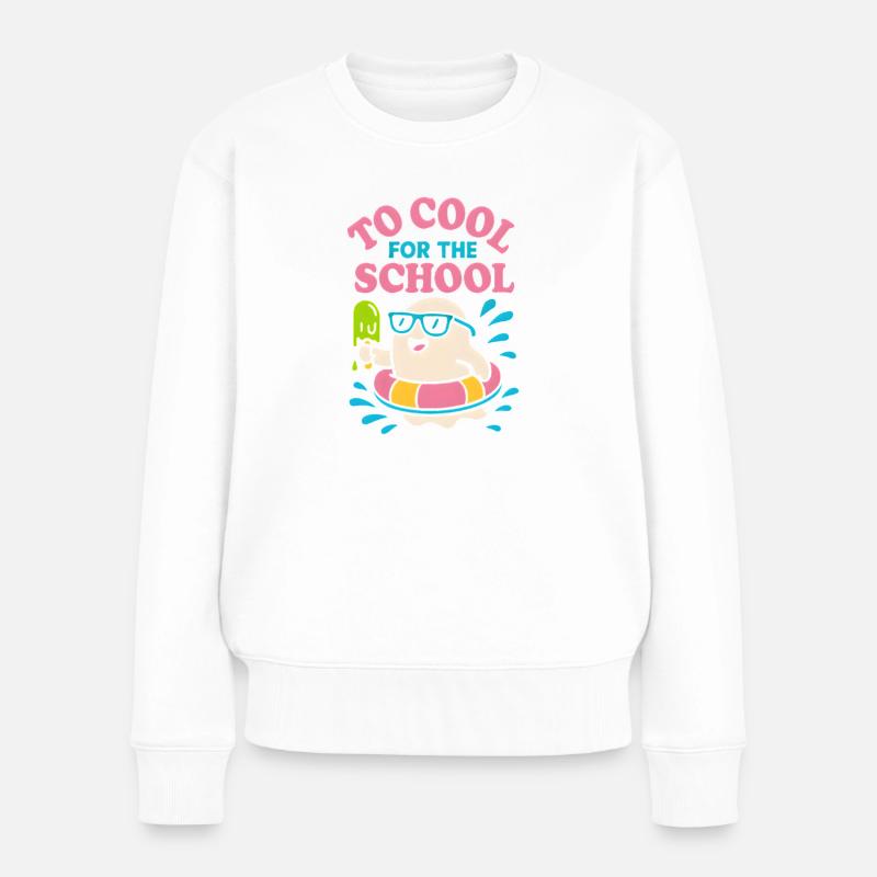 To Cool for the School – Eisgeist Shirt Kids - Frauen Premium Bio Pullover - Weiß