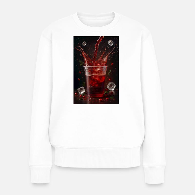 Energieshot mit Beeren und Eiswürfeln - Frauen Premium Bio Pullover - Weiß