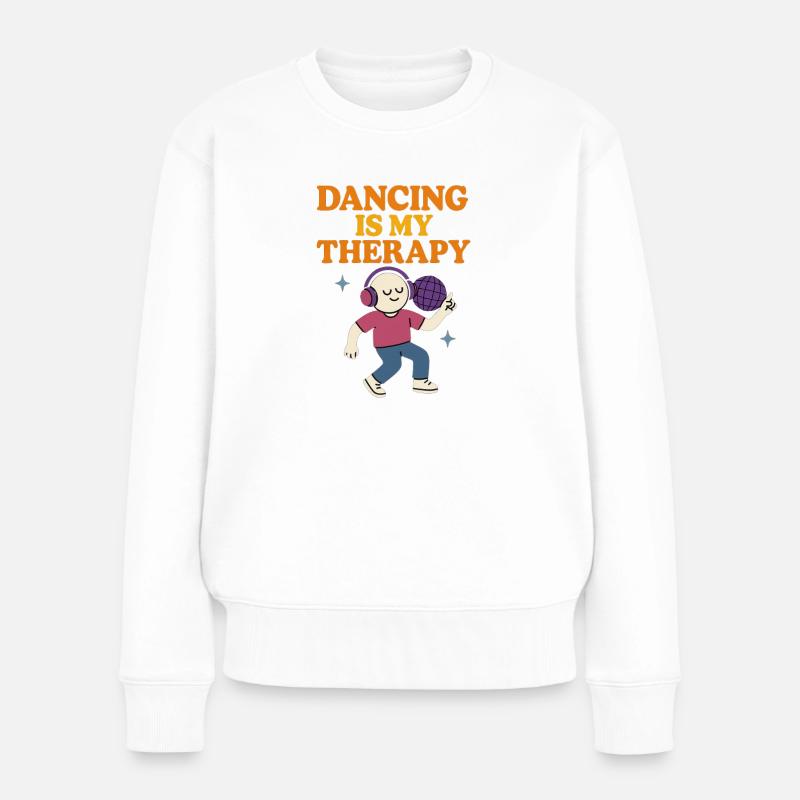 La danse est ma thérapie design rétro - Pull Premium bio Femme - blanc