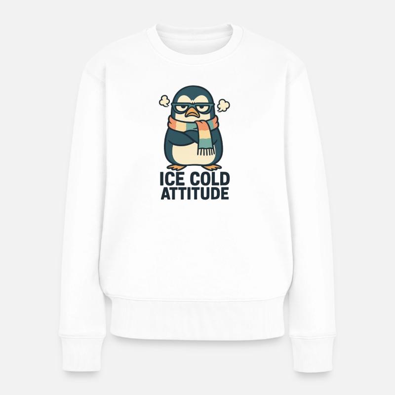 Pingouin attitude glaciale - Pull Premium bio Femme - blanc