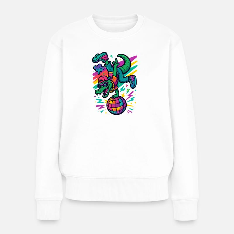 Breakdance Alligator - Pull Premium bio Femme - blanc
