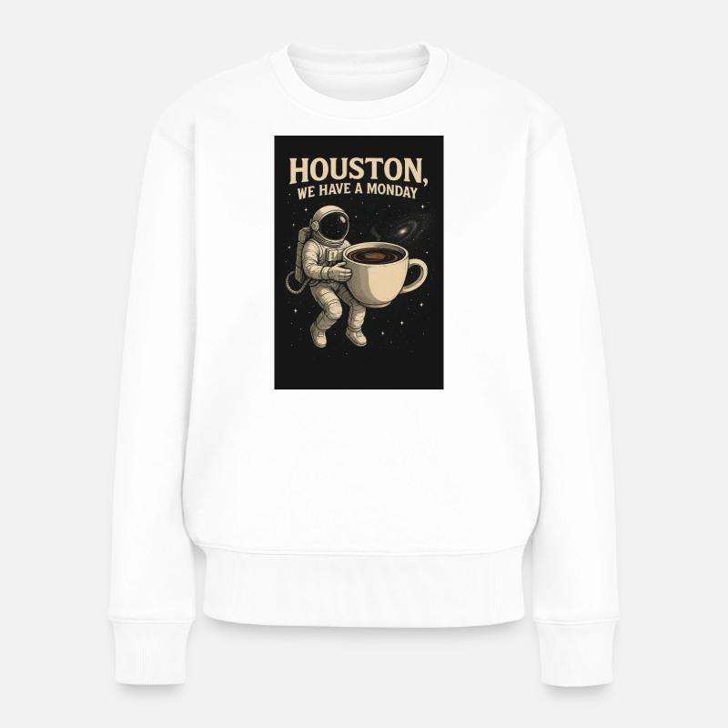 Houston Astronaut Kaffee-Abenteuer - Frauen Premium Bio Pullover - Weiß