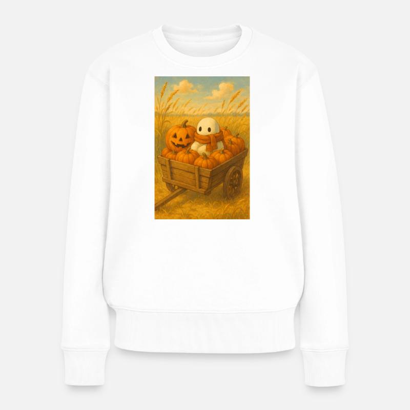 Herbst Geist Thanksgiving - Frauen Premium Bio Pullover - Weiß