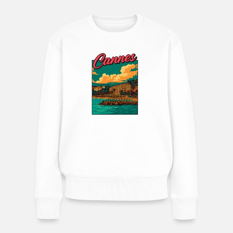 Cannes - Frauen Premium Bio Pullover - Weiß