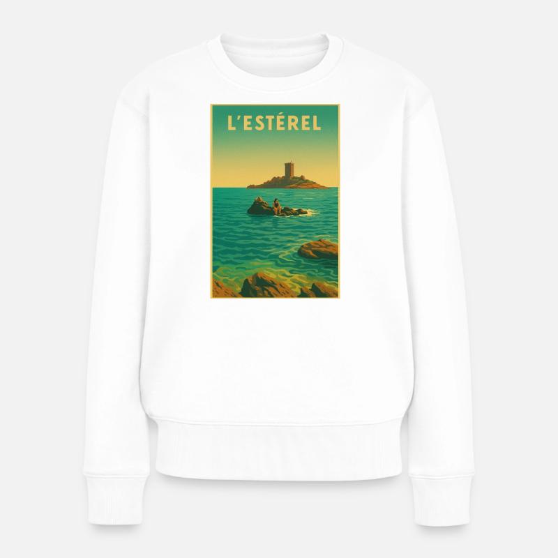 DIE GOLDENE INSEL - Frauen Premium Bio Pullover - Weiß