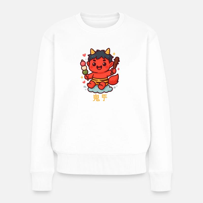 Oni doux avec dango et bâton - Pull Premium bio Femme - blanc