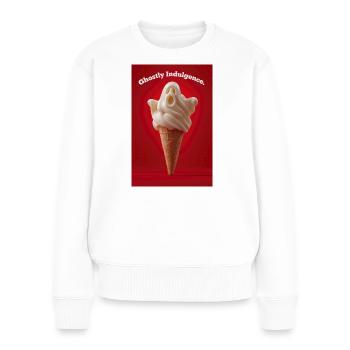 Geisterhaftes Genuss-Eis - Frauen Premium Bio Pullover - Weiß - Vorne - Julia (174cm)