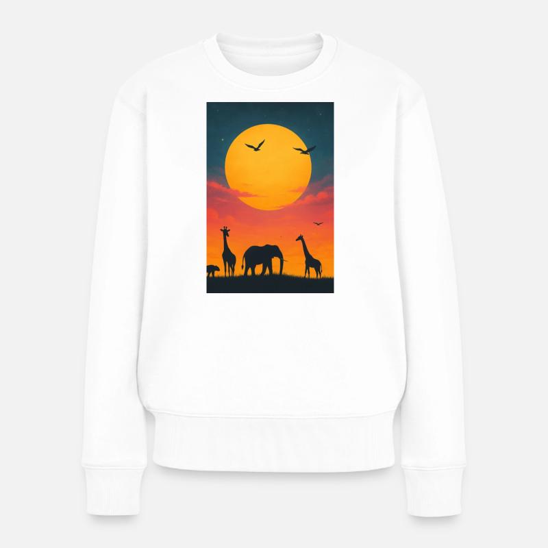 Savanes Coucher de soleil - Pull Premium bio Femme - blanc