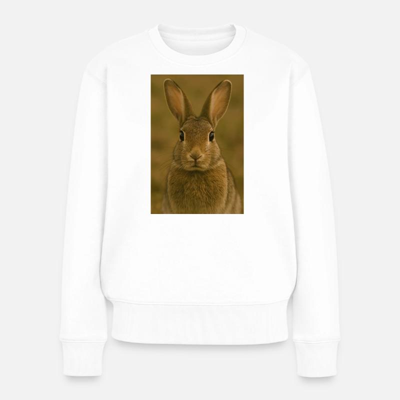 Tier, Kaninchen/Hase - Frauen Premium Bio Pullover - Weiß