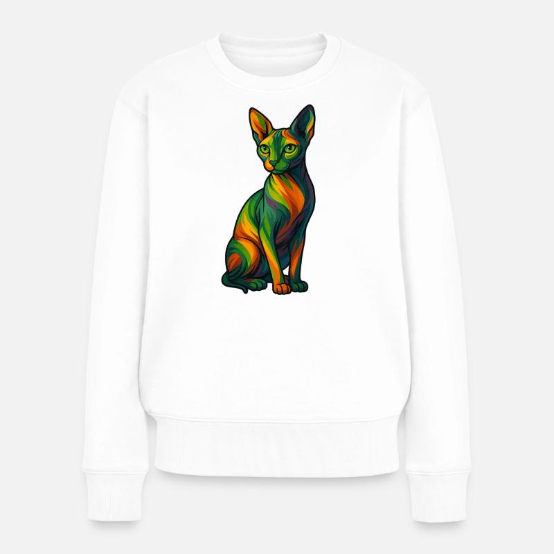 Sphynx - Frauen Premium Bio Pullover - Weiß
