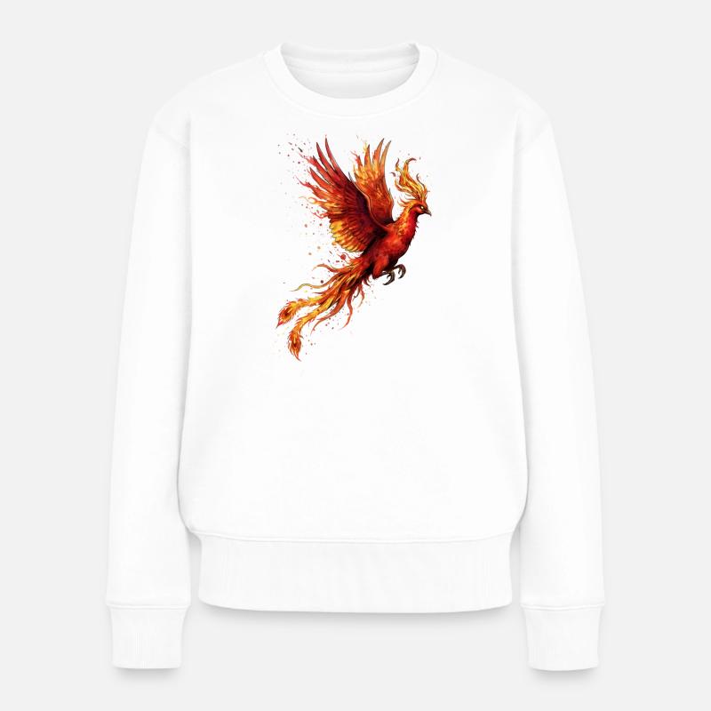 Tempête de feu Phoenix - Pull Premium bio Femme - blanc