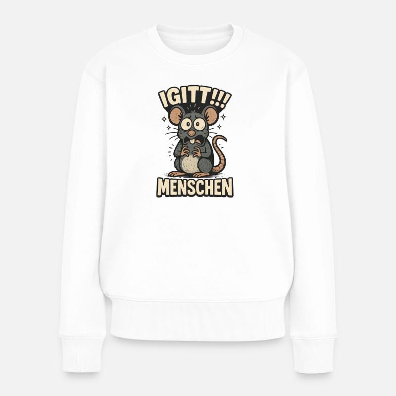 Igitt Menschen - Frauen Premium Bio Pullover - Weiß