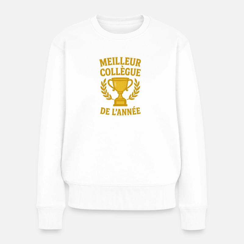 Meilleur Collège de l'année Trophée - Pull Premium bio Femme - blanc
