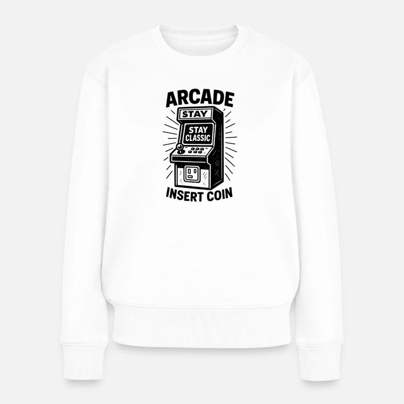 Arcade Classic Insert Coin - Women's Premium Organic Jumper - white