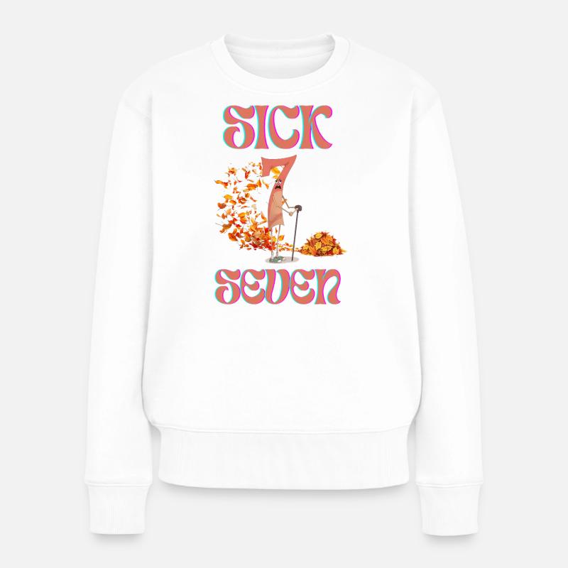 67 Sick Seven - Frauen Premium Bio Pullover - Weiß