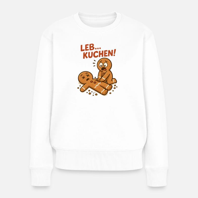 Lebkuchen Gingerbread - Frauen Premium Bio Pullover - Weiß