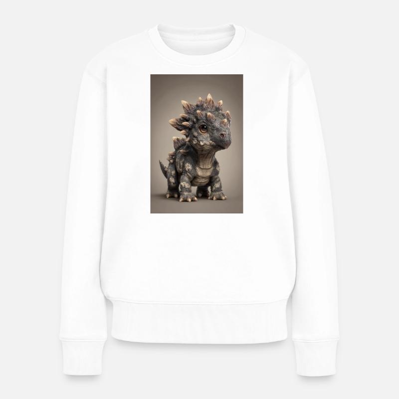 Niedlicher Stegosaurus-Plüsch - Frauen Premium Bio Pullover - Weiß