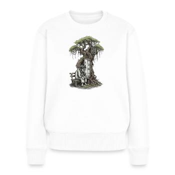 Wurzelhaus der Einsamkeit - Frauen Premium Bio Pullover - Weiß - Vorne - Julia (174cm)
