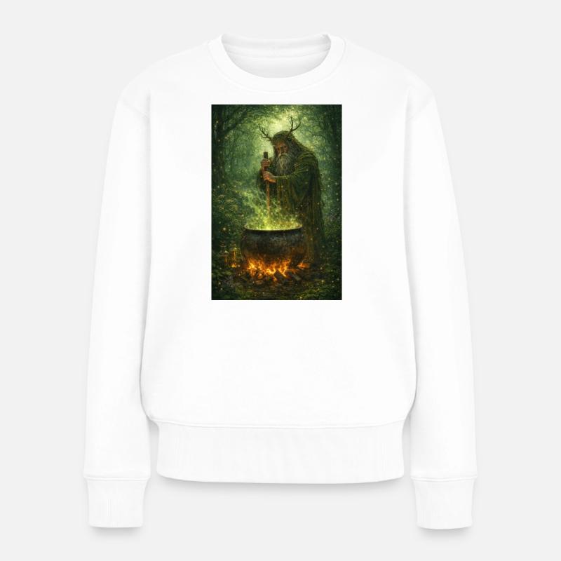 Druide - Frauen Premium Bio Pullover - Weiß