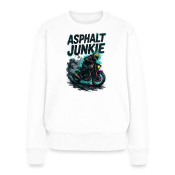Asphalt Junkie - Motorcycle - Women's Premium Organic Jumper - white - Front - Julia (174cm)