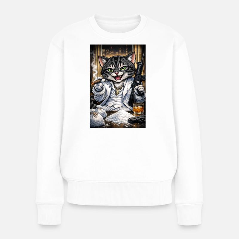 DonnyMontana - Frauen Premium Bio Pullover - Weiß