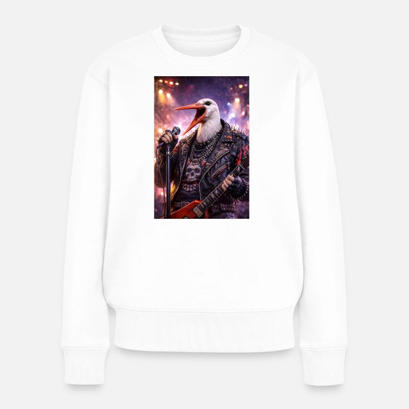 RockyZoo44 - Frauen Premium Bio Pullover - Weiß
