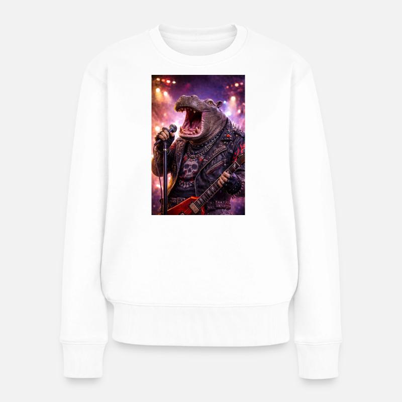 RockyZoo50 - Frauen Premium Bio Pullover - Weiß