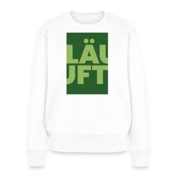Running - Green Uppercase Typo Dark Green - Women's Premium Organic Jumper - white - Front - Julia (174cm)
