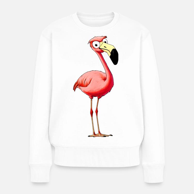 Flamingos Style - Frauen Premium Bio Pullover - Weiß