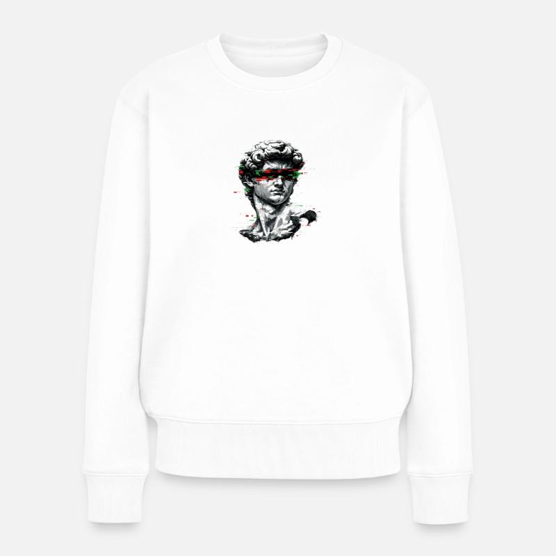 Bust Glitch Barock - Frauen Premium Bio Pullover - Weiß